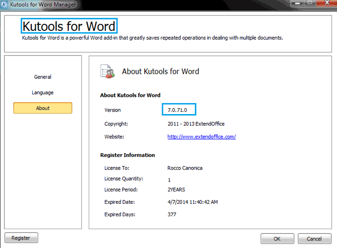 Kutools for excel 18 license name and code